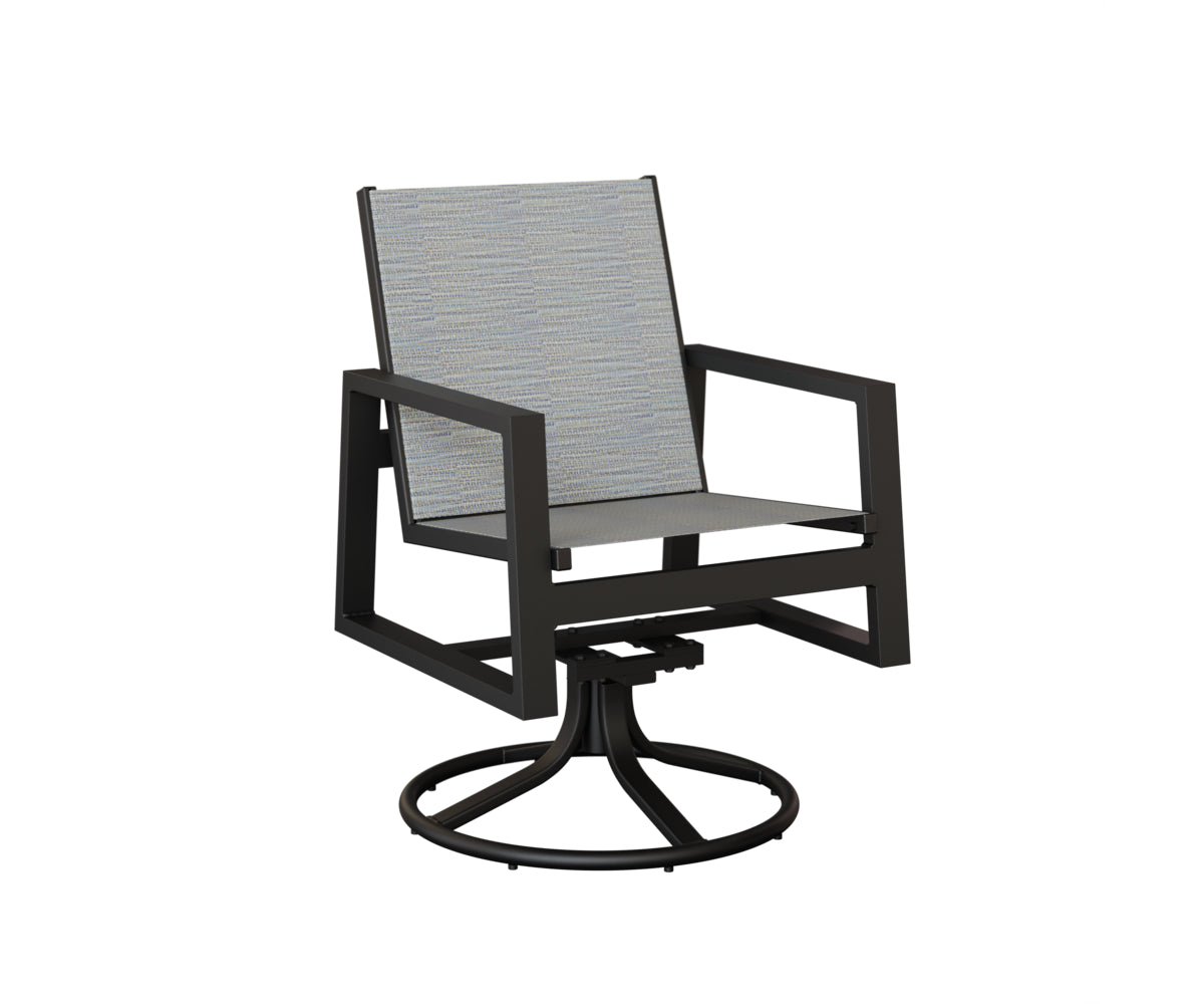 Vida Padded Sling Swivel Rocker Dining Chair