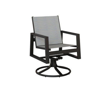 Vida Padded Sling Swivel Rocker Dining Chair