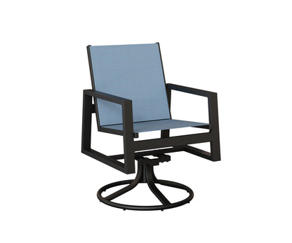 Vida Padded Sling Swivel Rocker Dining Chair