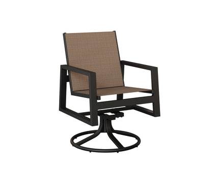 Vida Padded Sling Swivel Rocker Dining Chair