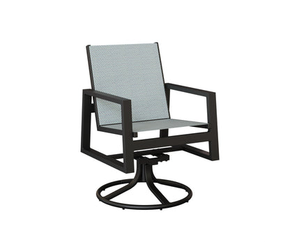 Vida Padded Sling Swivel Rocker Dining Chair
