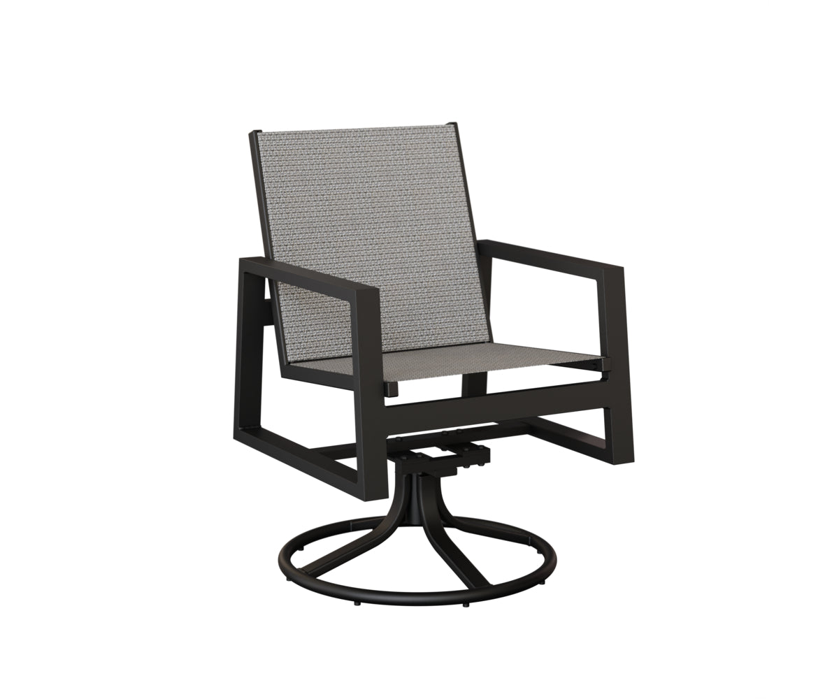 Vida Padded Sling Swivel Rocker Dining Chair