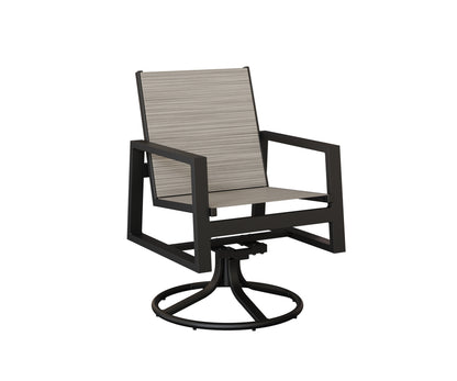 Vida Padded Sling Swivel Rocker Dining Chair