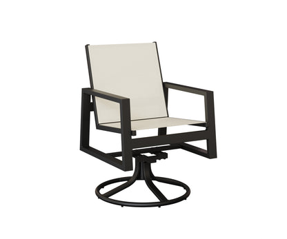 Vida Padded Sling Swivel Rocker Dining Chair
