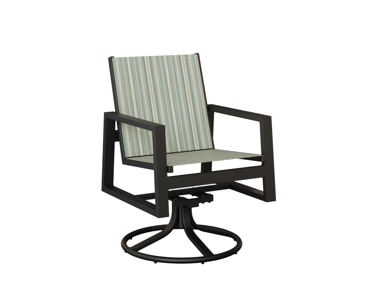 Vida Padded Sling Swivel Rocker Dining Chair