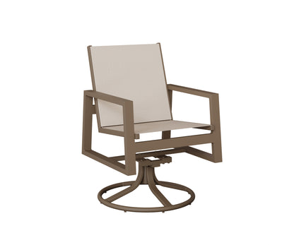 Vida Padded Sling Swivel Rocker Dining Chair