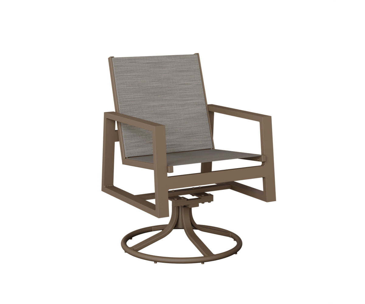 Vida Padded Sling Swivel Rocker Dining Chair