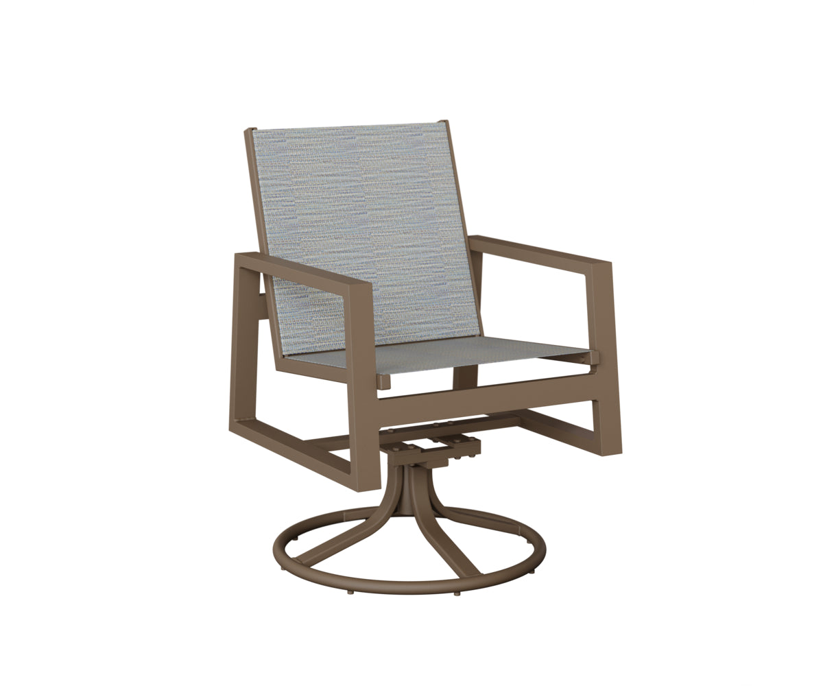 Vida Padded Sling Swivel Rocker Dining Chair