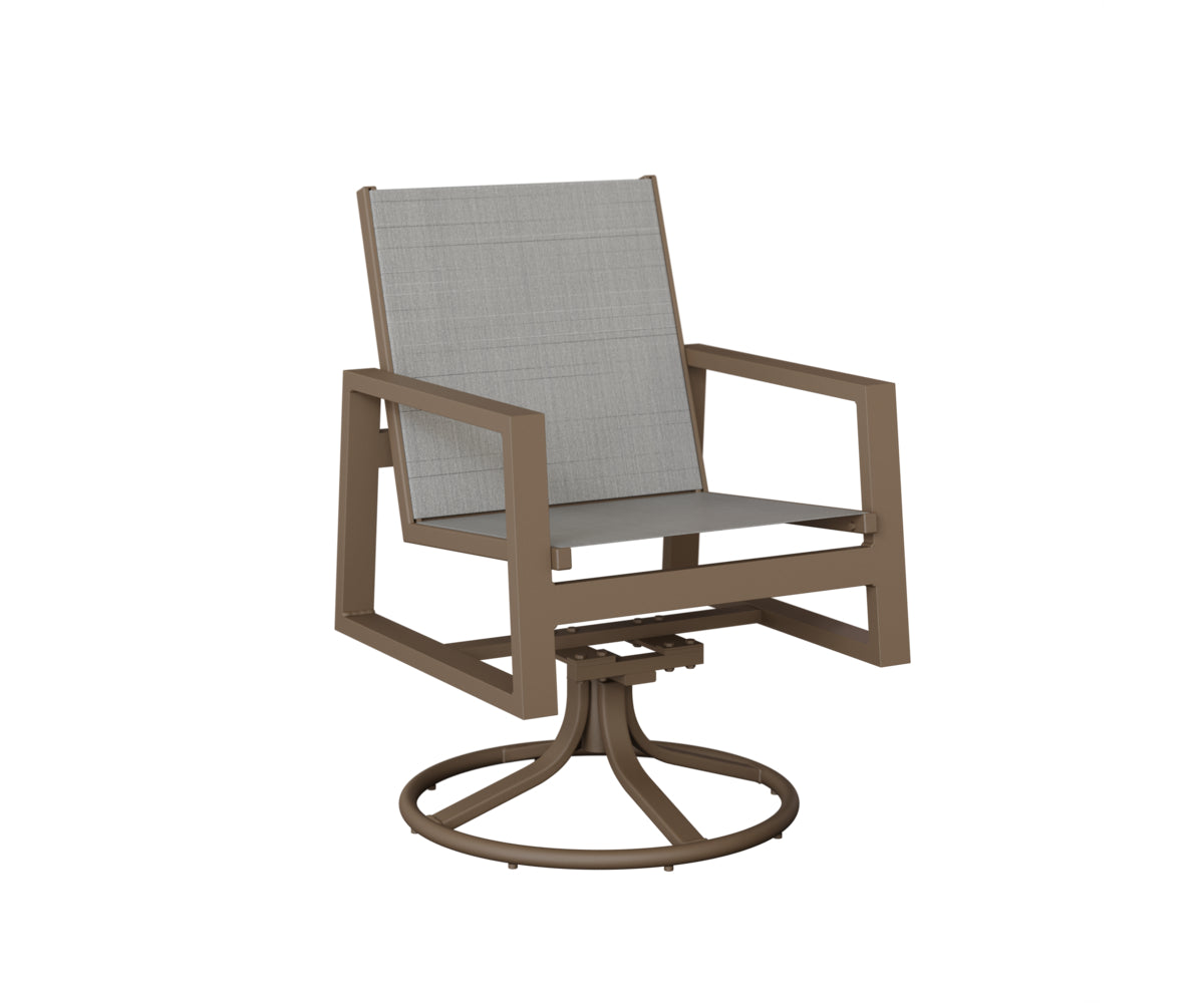 Vida Padded Sling Swivel Rocker Dining Chair