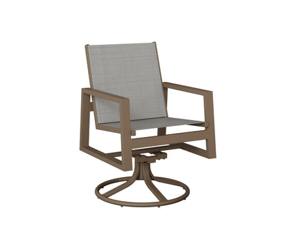 Vida Padded Sling Swivel Rocker Dining Chair