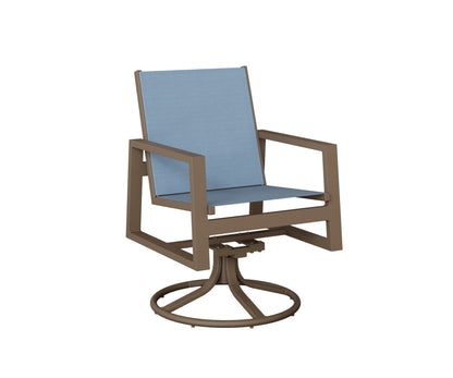 Vida Padded Sling Swivel Rocker Dining Chair