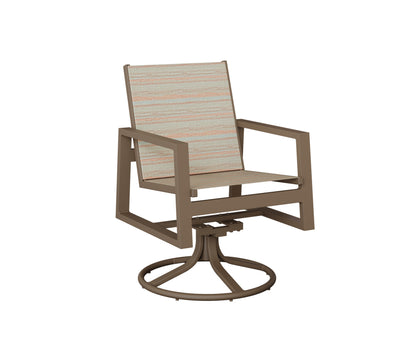 Vida Padded Sling Swivel Rocker Dining Chair