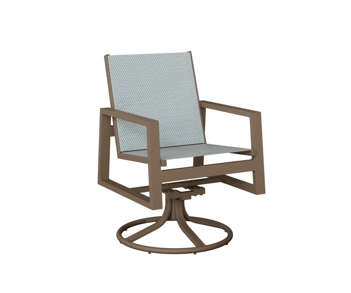 Vida Padded Sling Swivel Rocker Dining Chair
