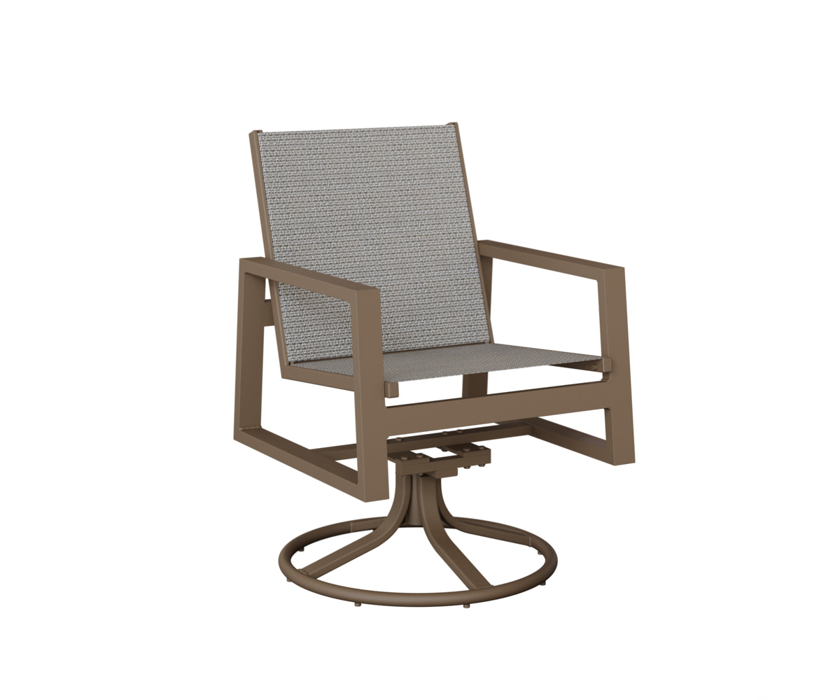 Vida Padded Sling Swivel Rocker Dining Chair