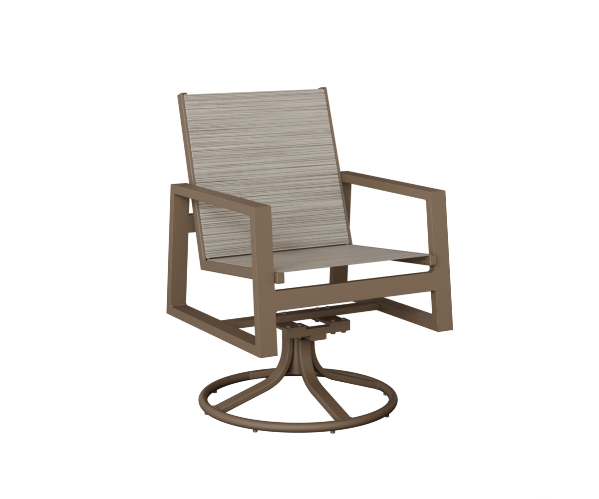 Vida Padded Sling Swivel Rocker Dining Chair