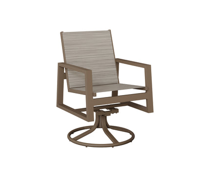 Vida Padded Sling Swivel Rocker Dining Chair