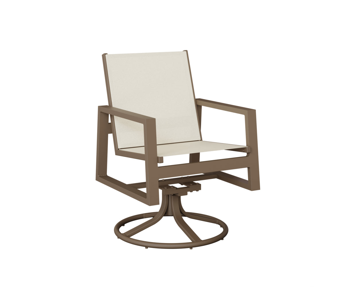 Vida Padded Sling Swivel Rocker Dining Chair