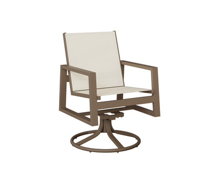 Vida Padded Sling Swivel Rocker Dining Chair