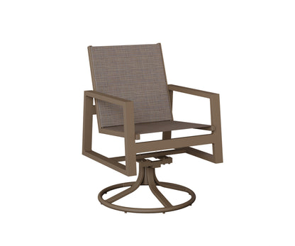 Vida Padded Sling Swivel Rocker Dining Chair