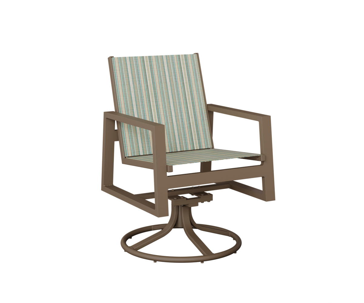 Vida Padded Sling Swivel Rocker Dining Chair
