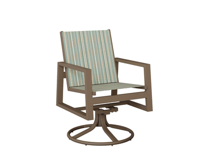 Vida Padded Sling Swivel Rocker Dining Chair