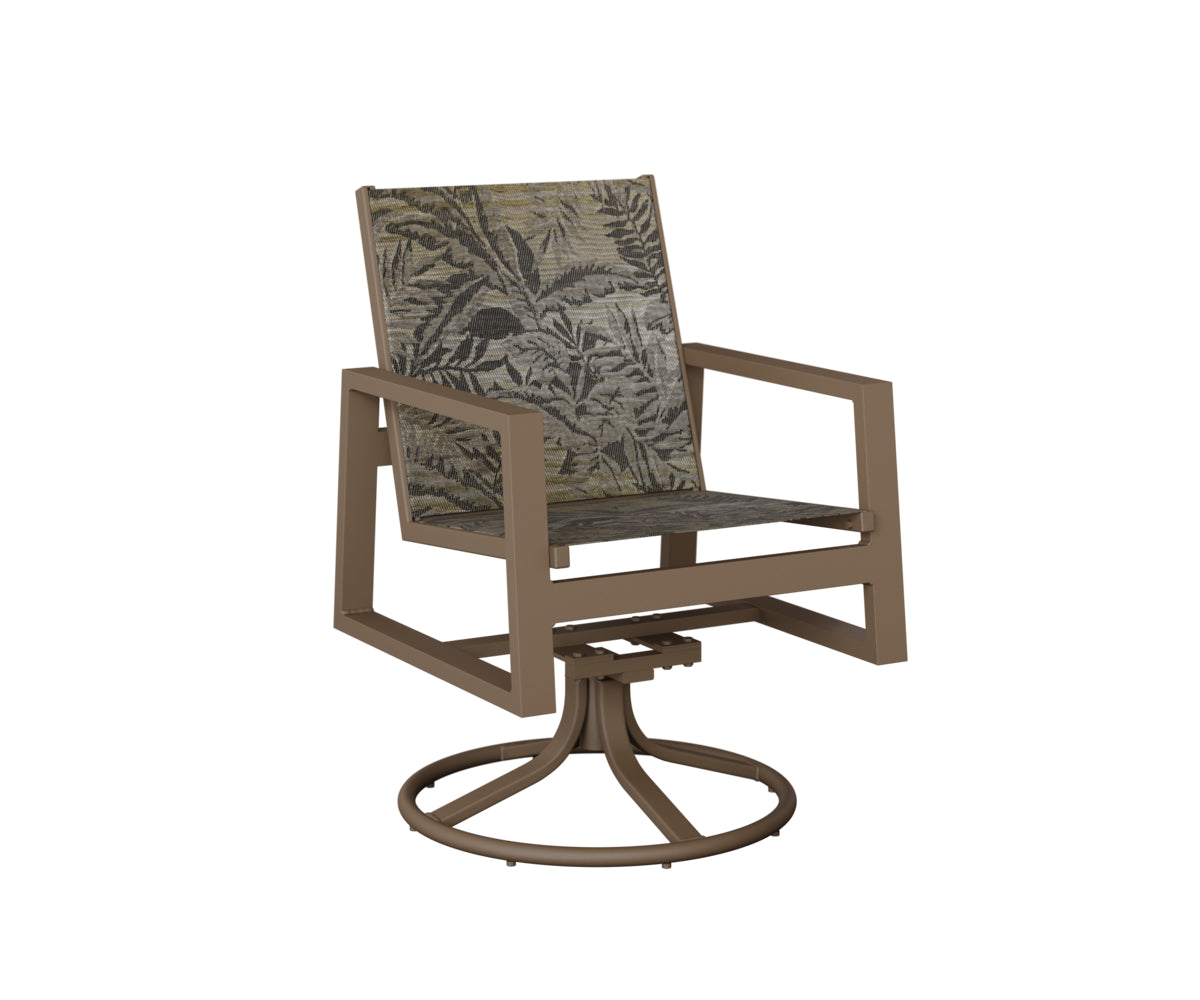 Vida Padded Sling Swivel Rocker Dining Chair