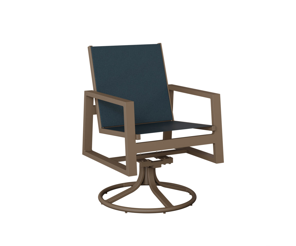 Vida Padded Sling Swivel Rocker Dining Chair