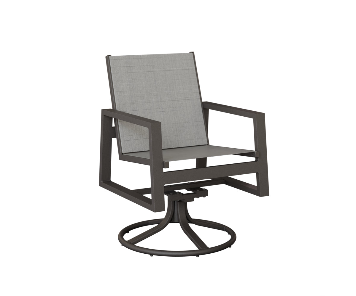 Vida Padded Sling Swivel Rocker Dining Chair