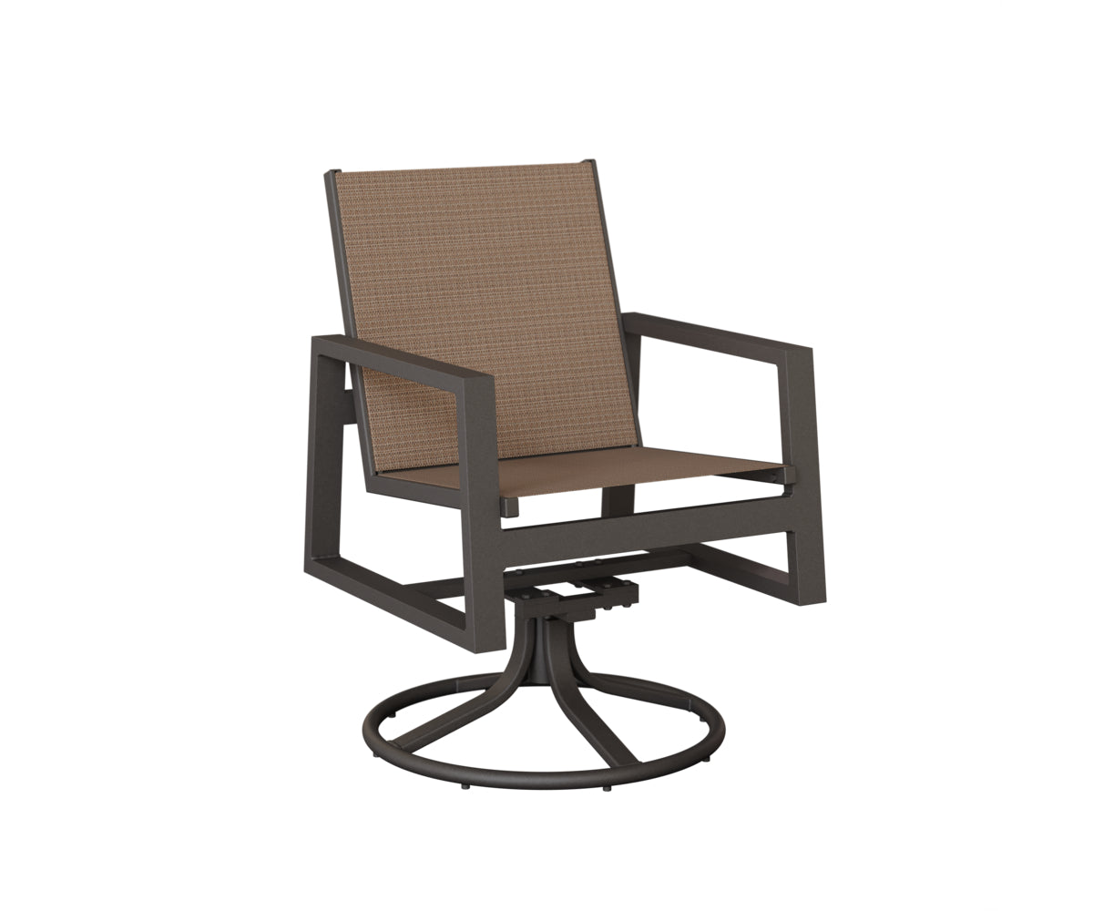 Vida Padded Sling Swivel Rocker Dining Chair