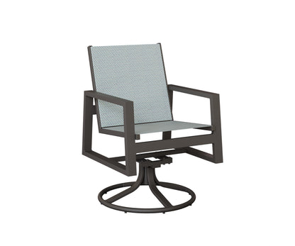 Vida Padded Sling Swivel Rocker Dining Chair
