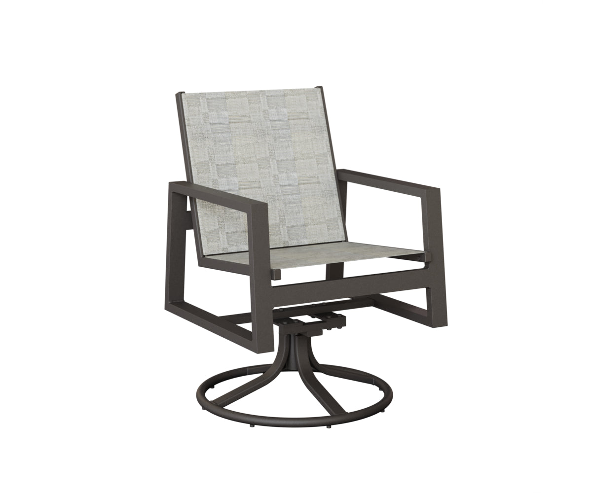 Vida Padded Sling Swivel Rocker Dining Chair