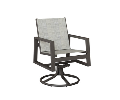 Vida Padded Sling Swivel Rocker Dining Chair