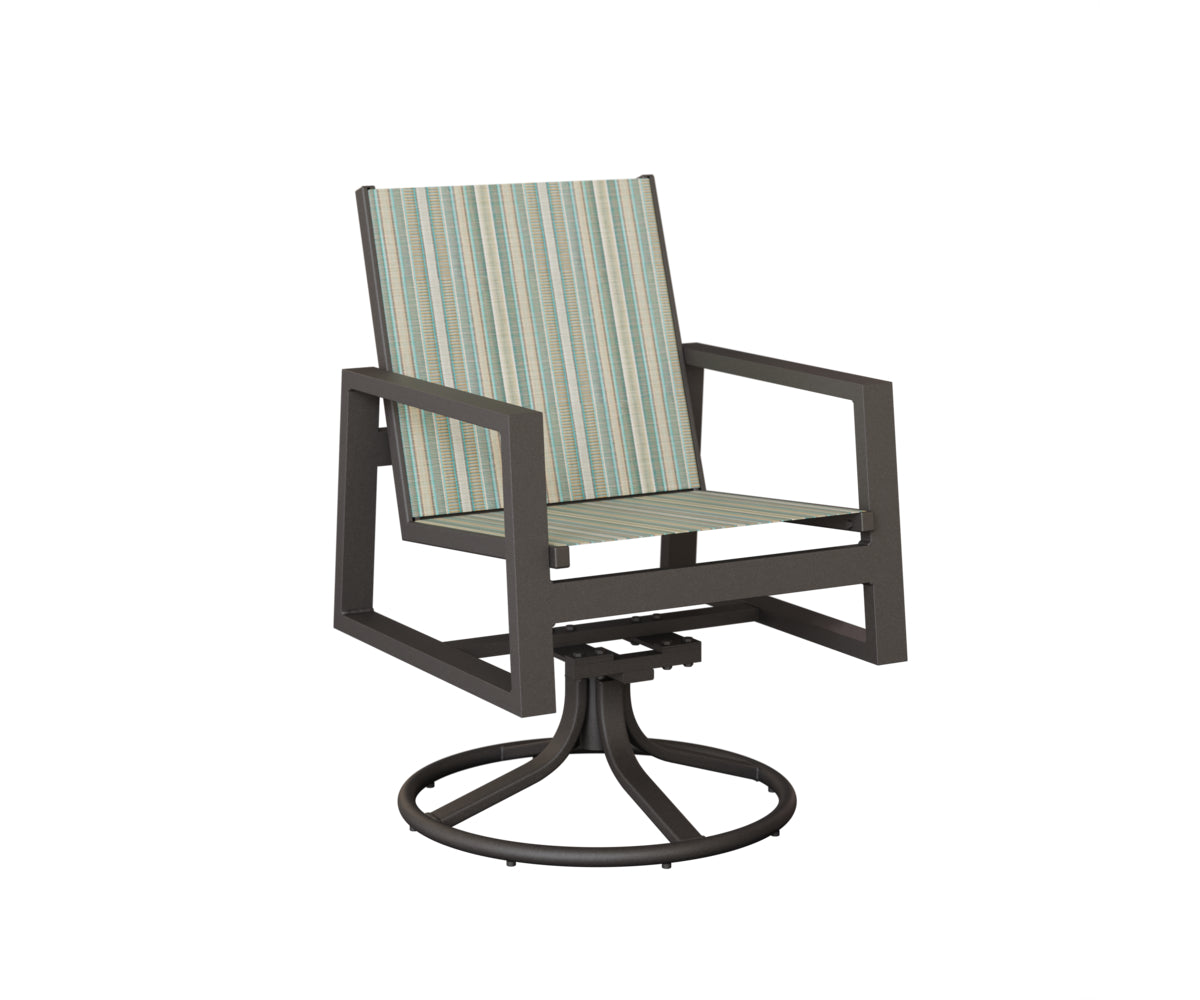 Vida Padded Sling Swivel Rocker Dining Chair