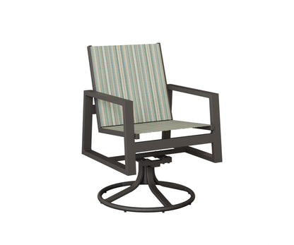 Vida Padded Sling Swivel Rocker Dining Chair