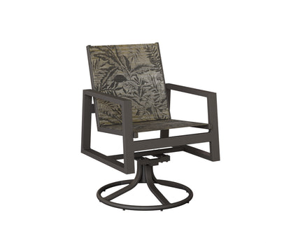 Vida Padded Sling Swivel Rocker Dining Chair
