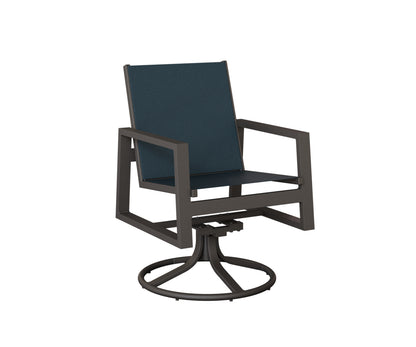 Vida Padded Sling Swivel Rocker Dining Chair