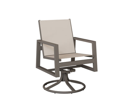 Vida Padded Sling Swivel Rocker Dining Chair
