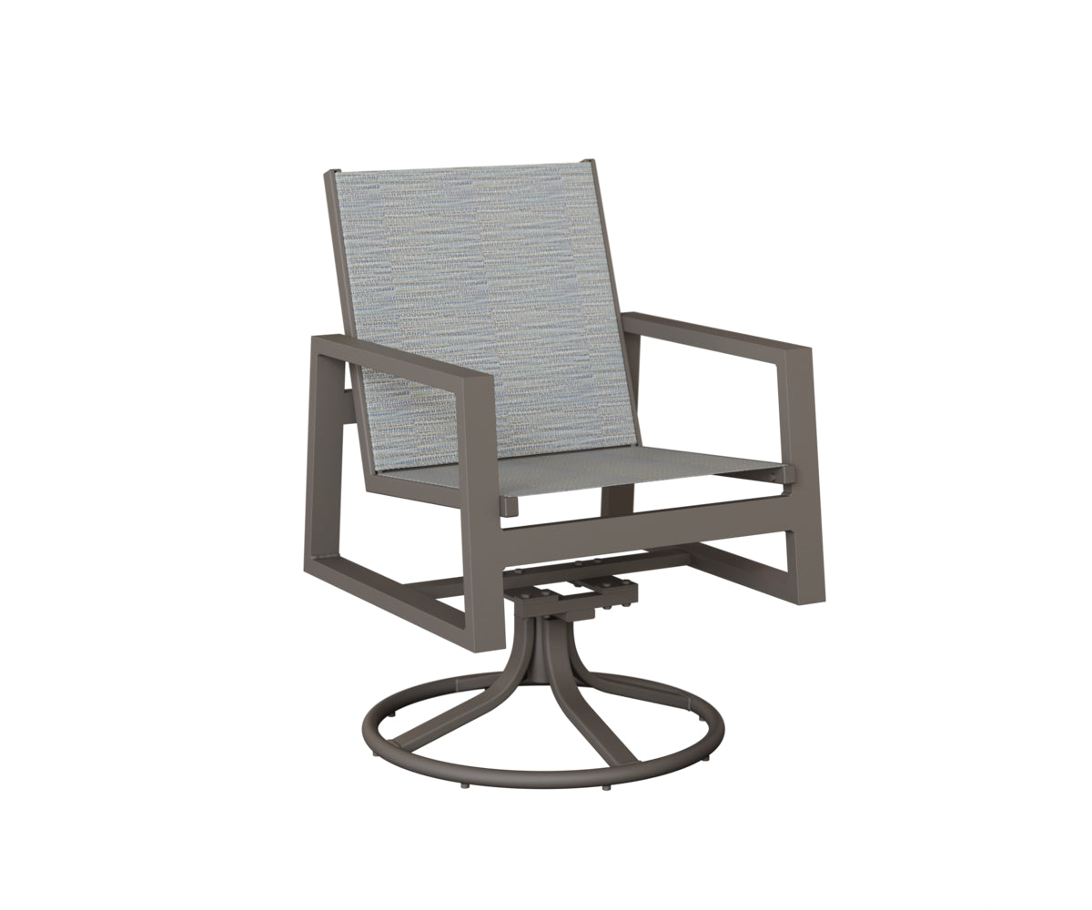 Vida Padded Sling Swivel Rocker Dining Chair