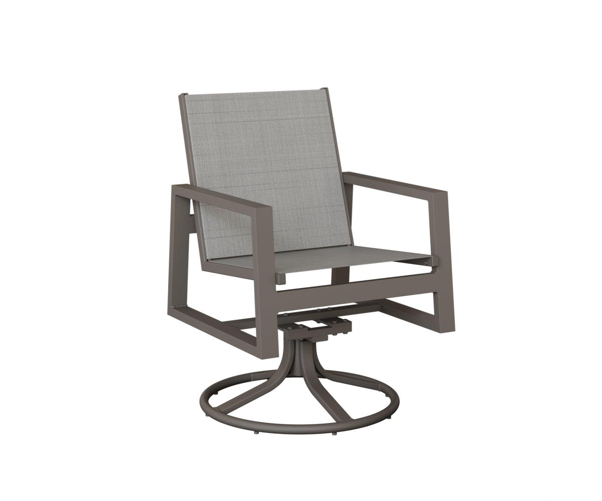Vida Padded Sling Swivel Rocker Dining Chair