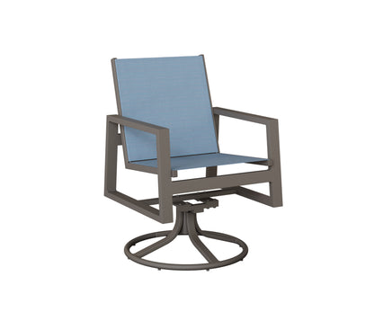 Vida Padded Sling Swivel Rocker Dining Chair