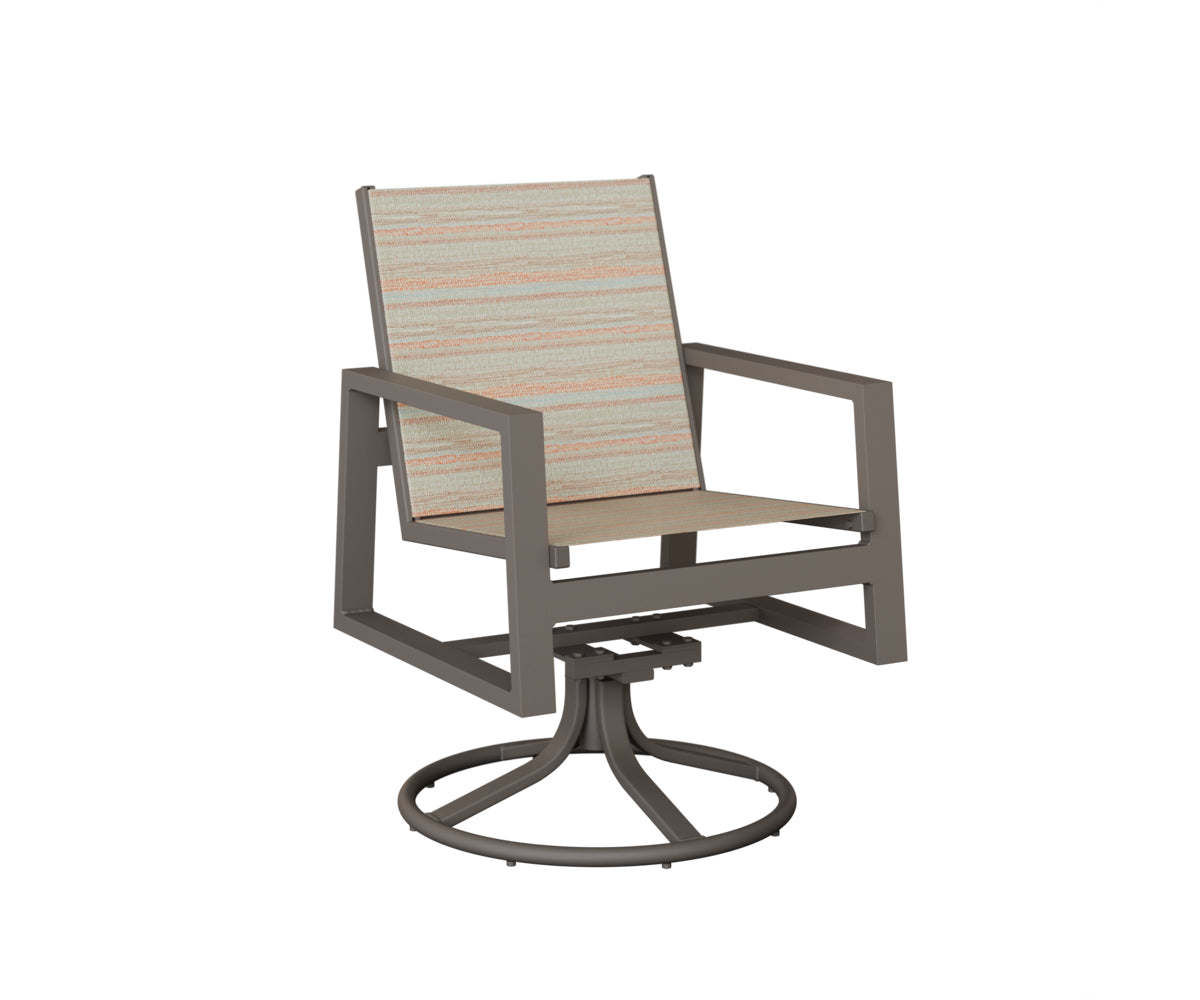 Vida Padded Sling Swivel Rocker Dining Chair