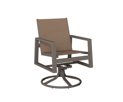 Vida Padded Sling Swivel Rocker Dining Chair
