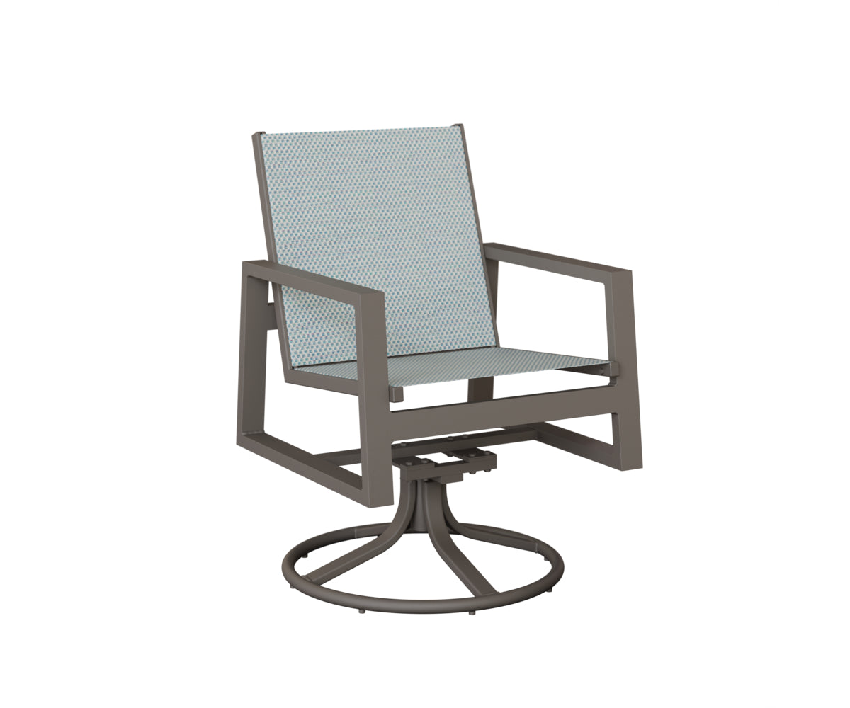 Vida Padded Sling Swivel Rocker Dining Chair