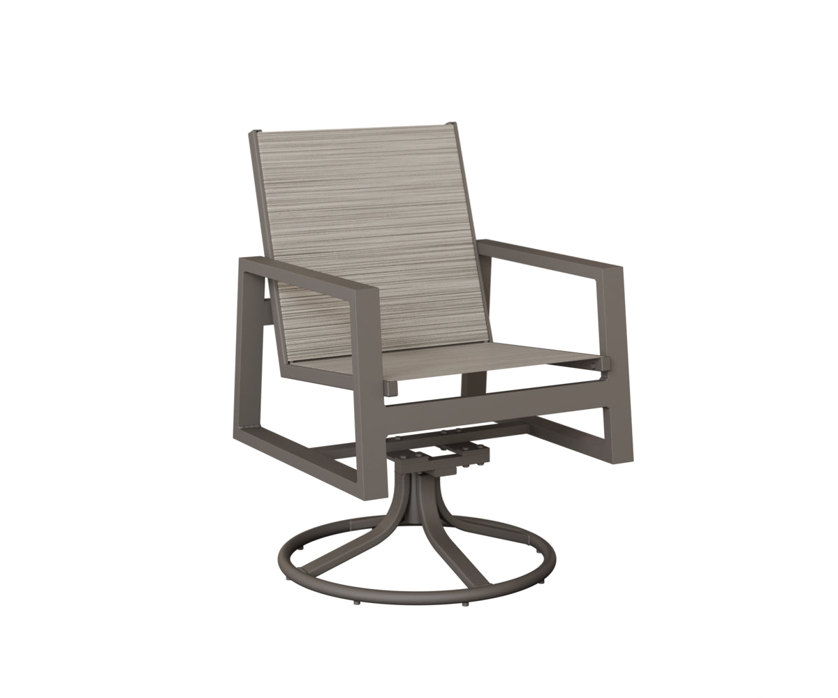Vida Padded Sling Swivel Rocker Dining Chair