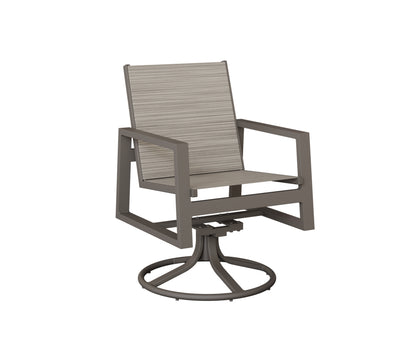 Vida Padded Sling Swivel Rocker Dining Chair