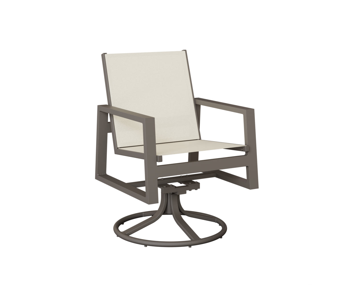 Vida Padded Sling Swivel Rocker Dining Chair