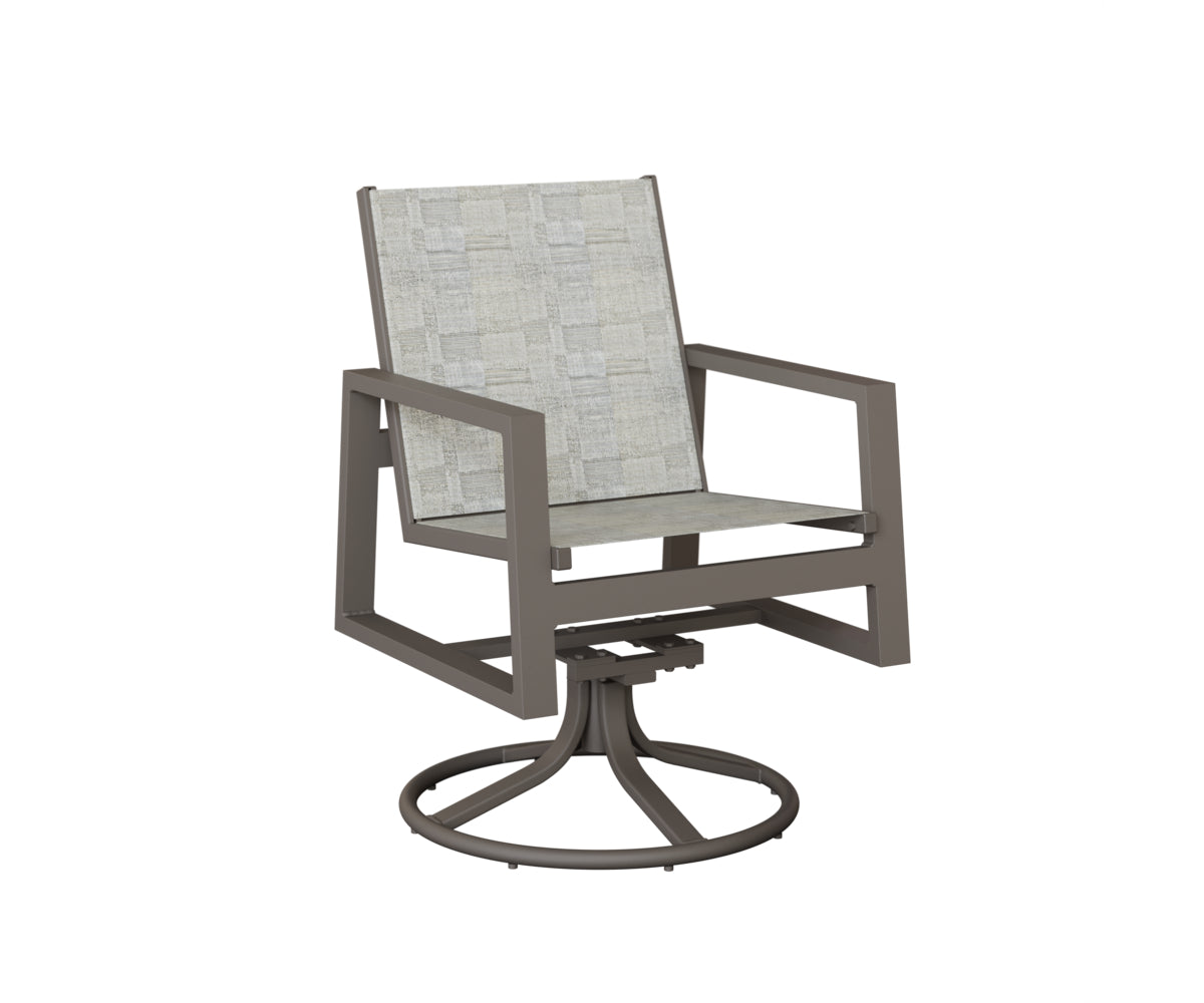 Vida Padded Sling Swivel Rocker Dining Chair