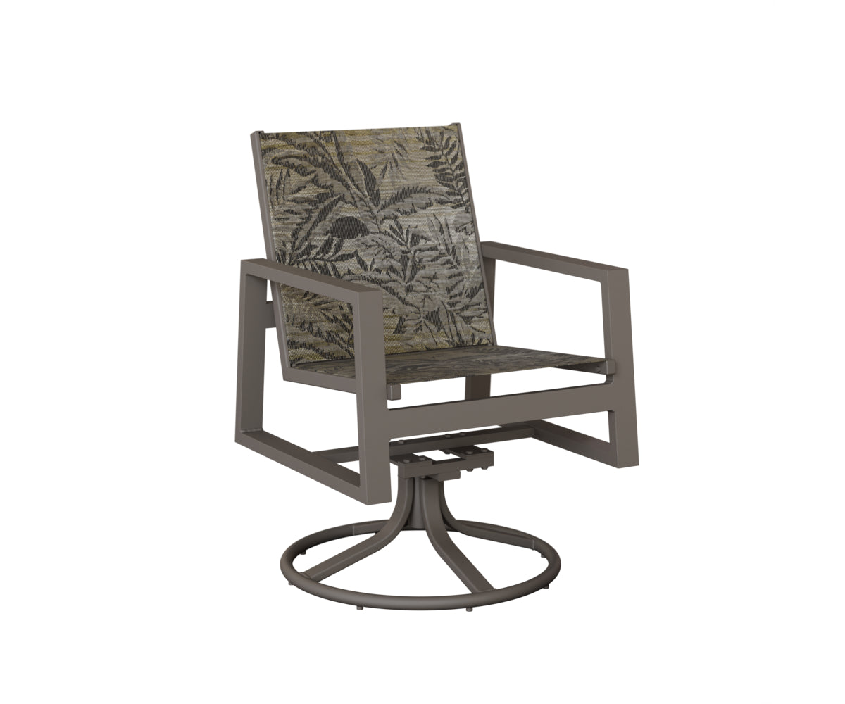 Vida Padded Sling Swivel Rocker Dining Chair