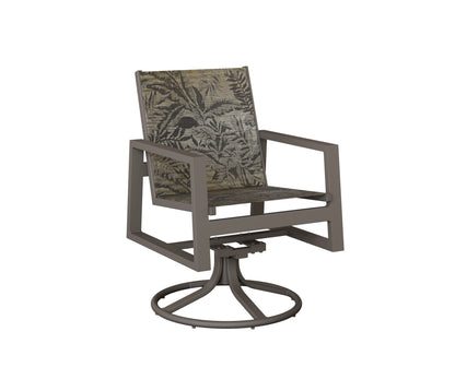 Vida Padded Sling Swivel Rocker Dining Chair