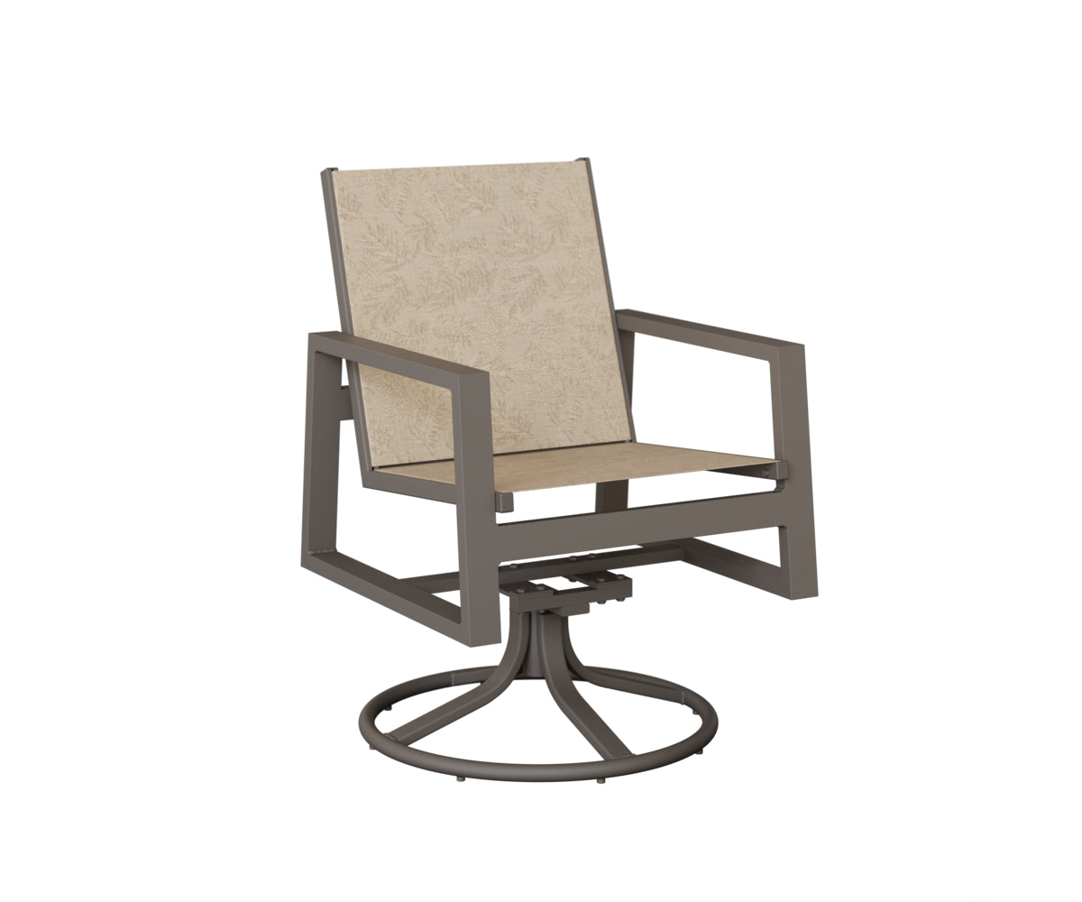Vida Padded Sling Swivel Rocker Dining Chair